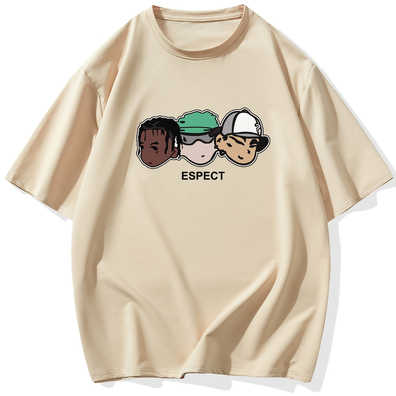 

Hip Hop Boys Graphic T-shirt, Men's Casual Multicolor Loose Short Sleeve Shirt