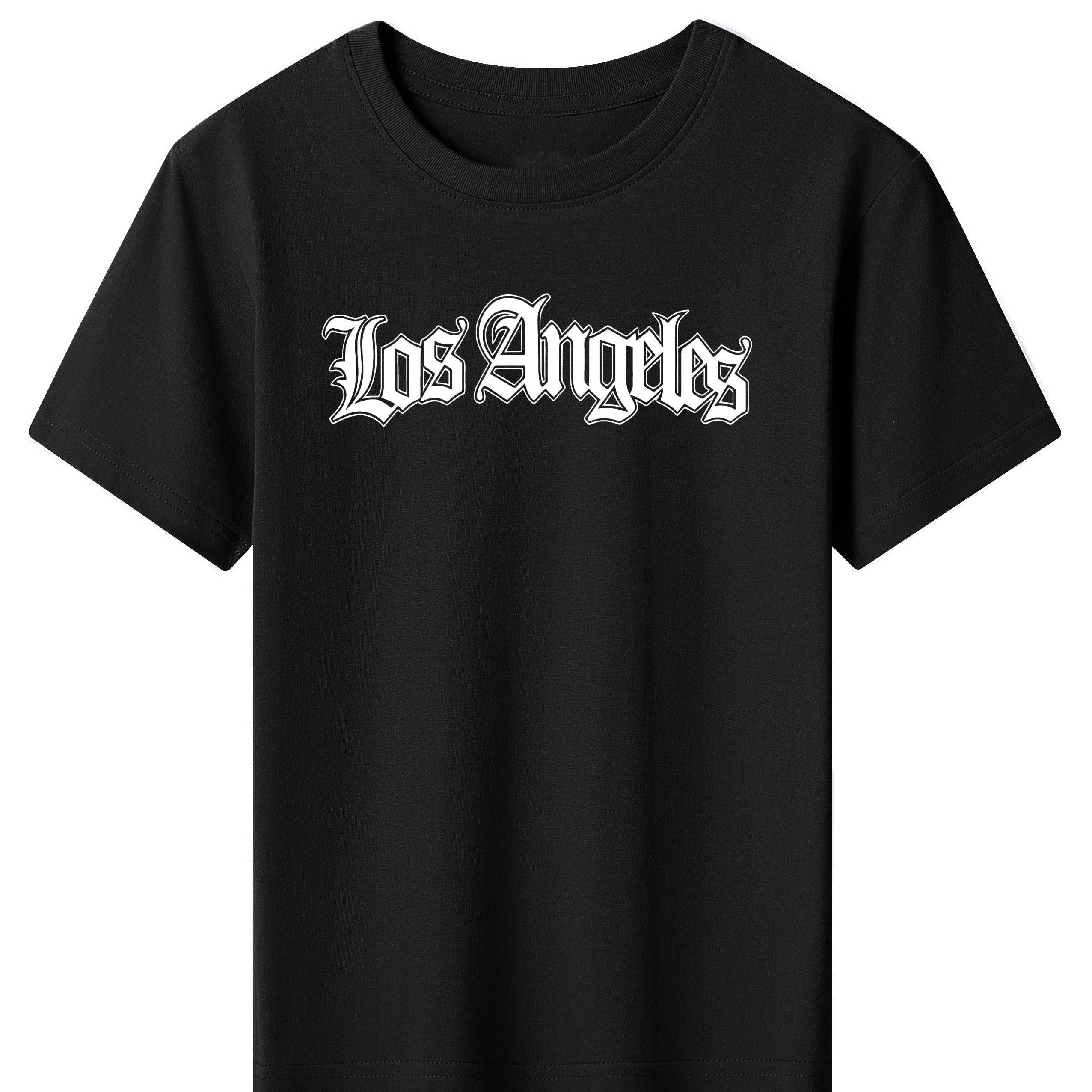 

Kids' Casual T-shirt, Los Angeles Print Tee, Comfortable Cotton Top For Boys, Casual Daily Wear
