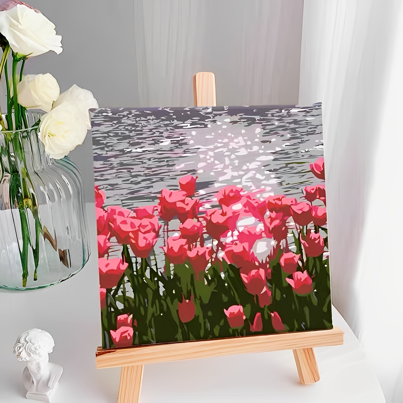 Cats And Flowers One Piece Oil Painting Set Diy Digital Oil - Temu