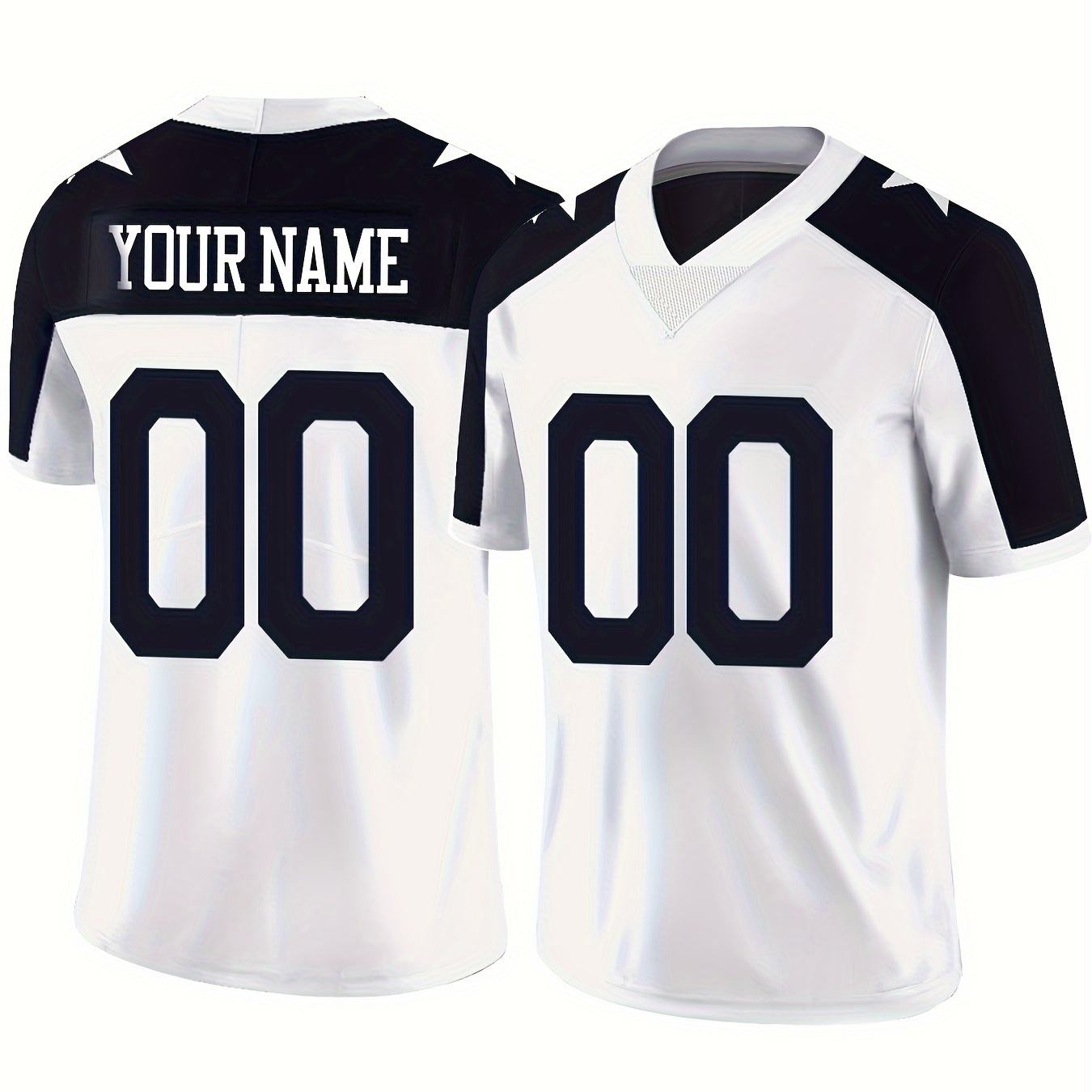 

Men's Customized Letter & Number Embroidery Football Jersey, Short Sleeve Slightly Stretch Football Shirt For Training & Competition