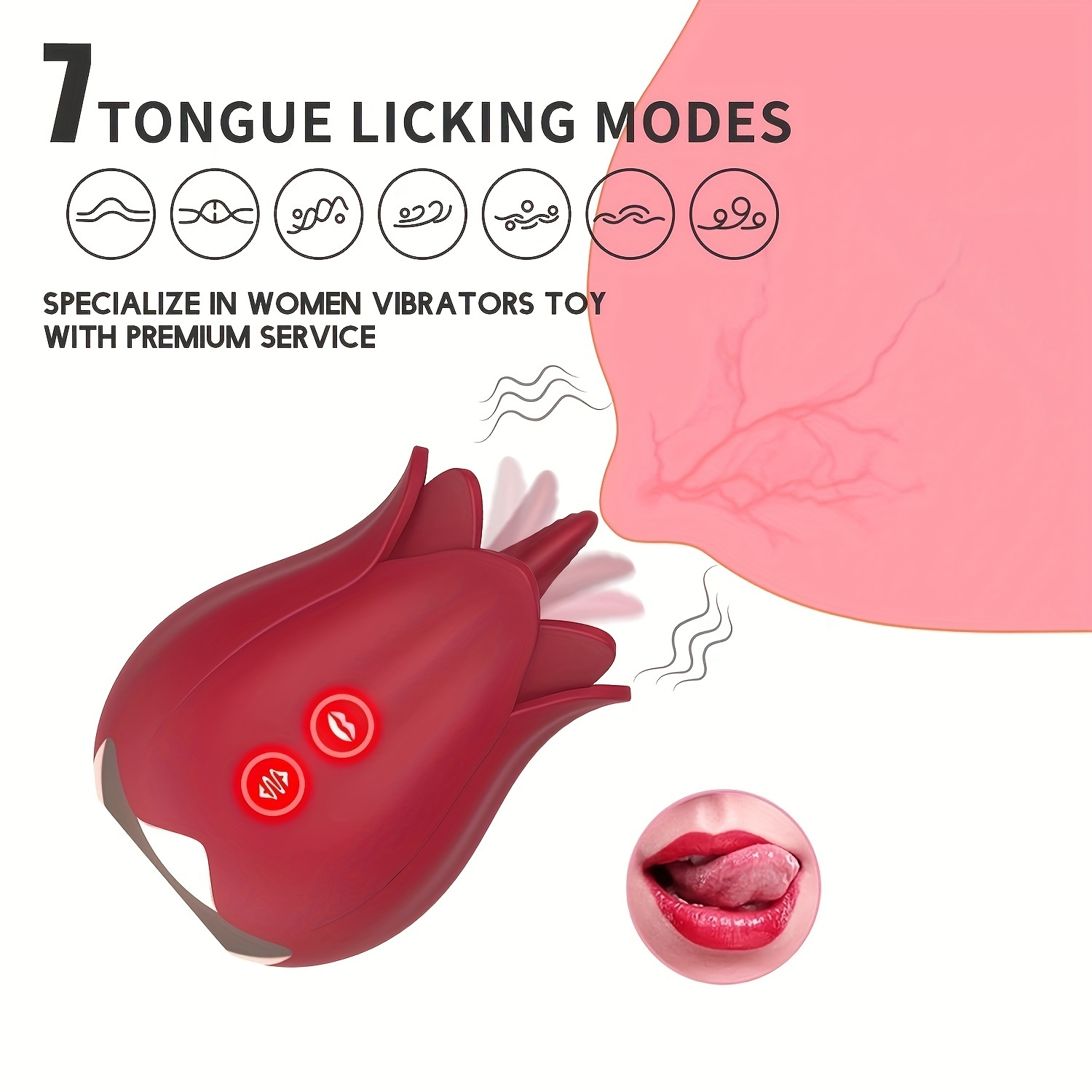 1pc Love Secret 5 Kinds Of Frequency Vibration 7 Kinds Of Frequency Tongue Licking Quiet Waterproof Magnetic Absorption Charging Silicone Abs Vibrator Jumping Eggs Sex Toys Masturbator High-quality and Affordable Temu image
