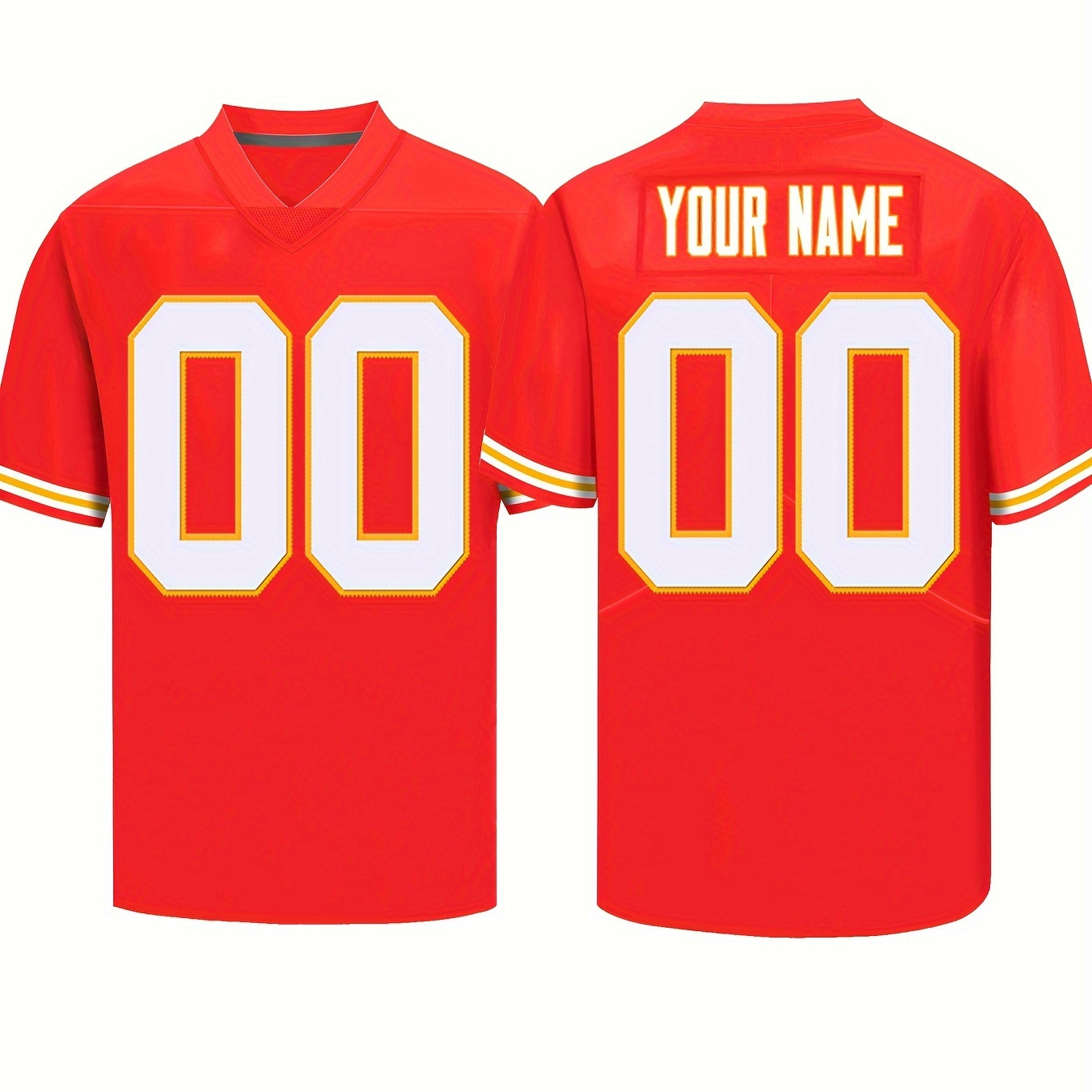 

Custom Embroidered Men's Football Jersey - Personalize & Number, Breathable Polyester, V-neck, Sports & Casual Wear, Sizes S-3xl