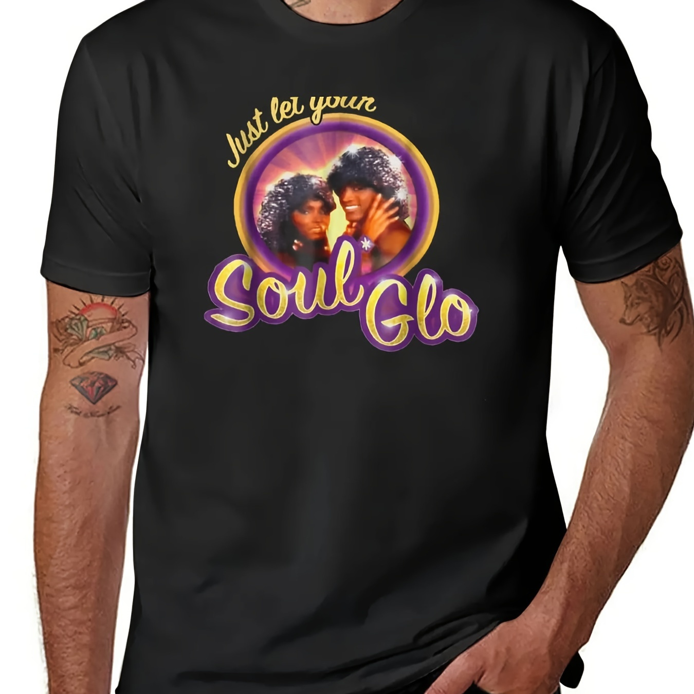 

Soul Glo - Just Glo For Fans T-shirt Summer Tops Customs Design Your Own Summer Clothes Mens Graphic T-shirts Pack. 220g