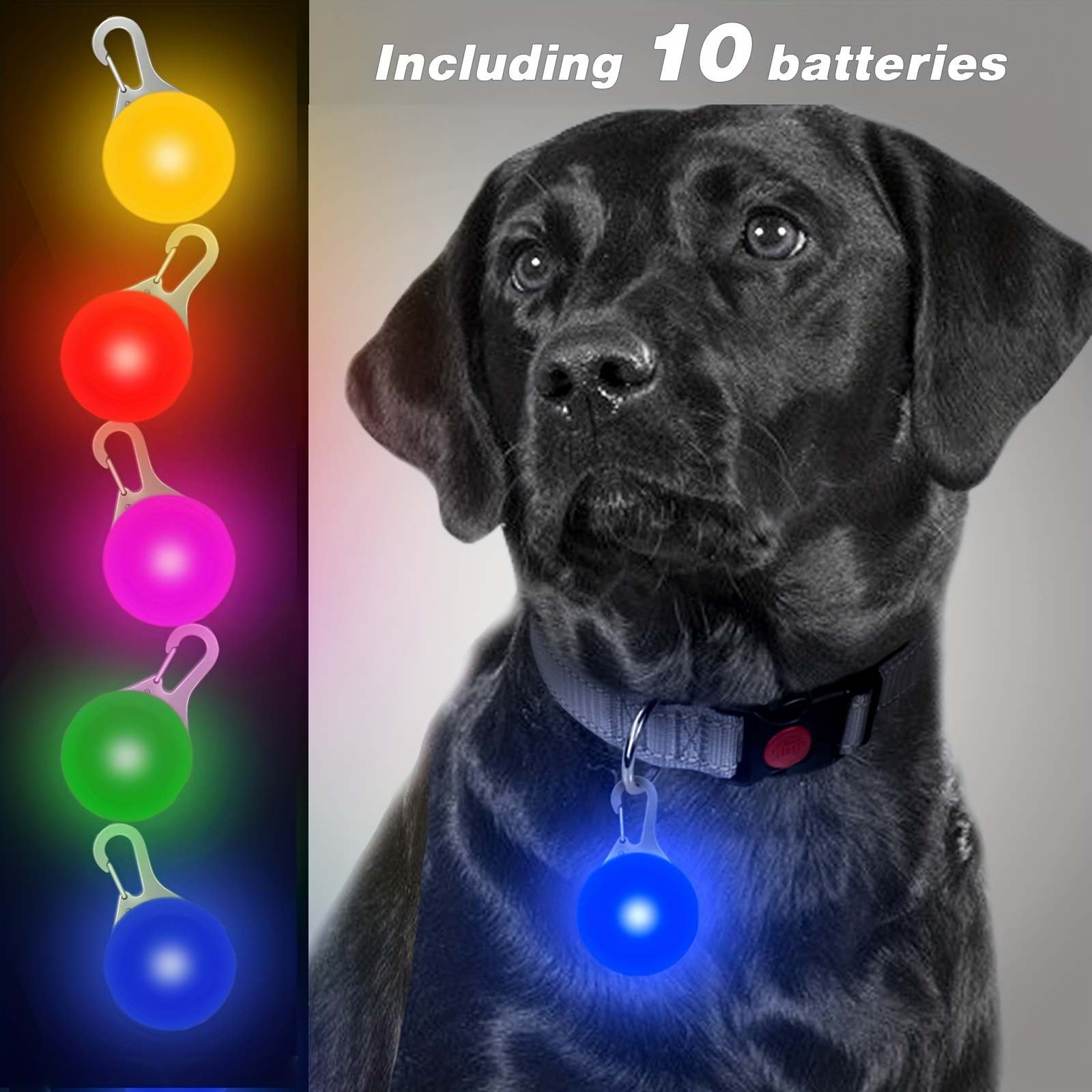 Collar Luz Led Para Perros Gatos Ajustable Con 3 Modos Luz