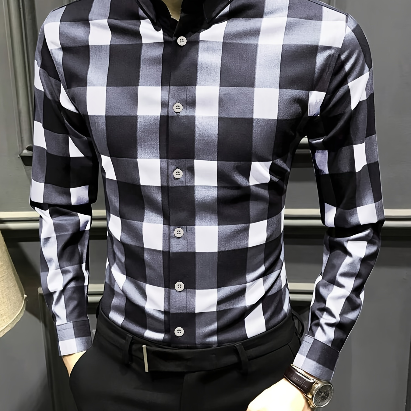 

Casual Shirt - Long Sleeve, Button-up, Polyester, Machine Washable - Spring/fall