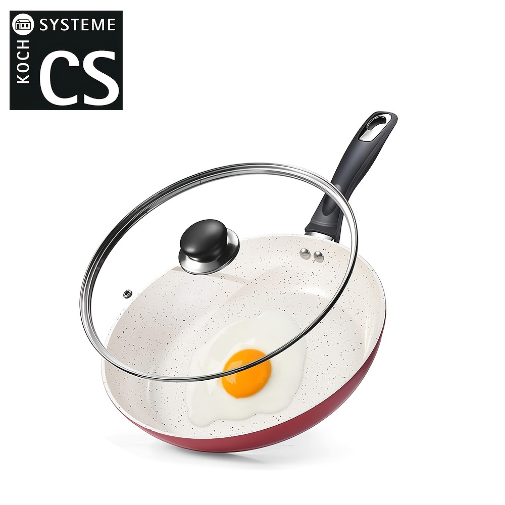 Csk Non stick Ceramic Coated Frying Pan With Lid Pfoa Free - Temu