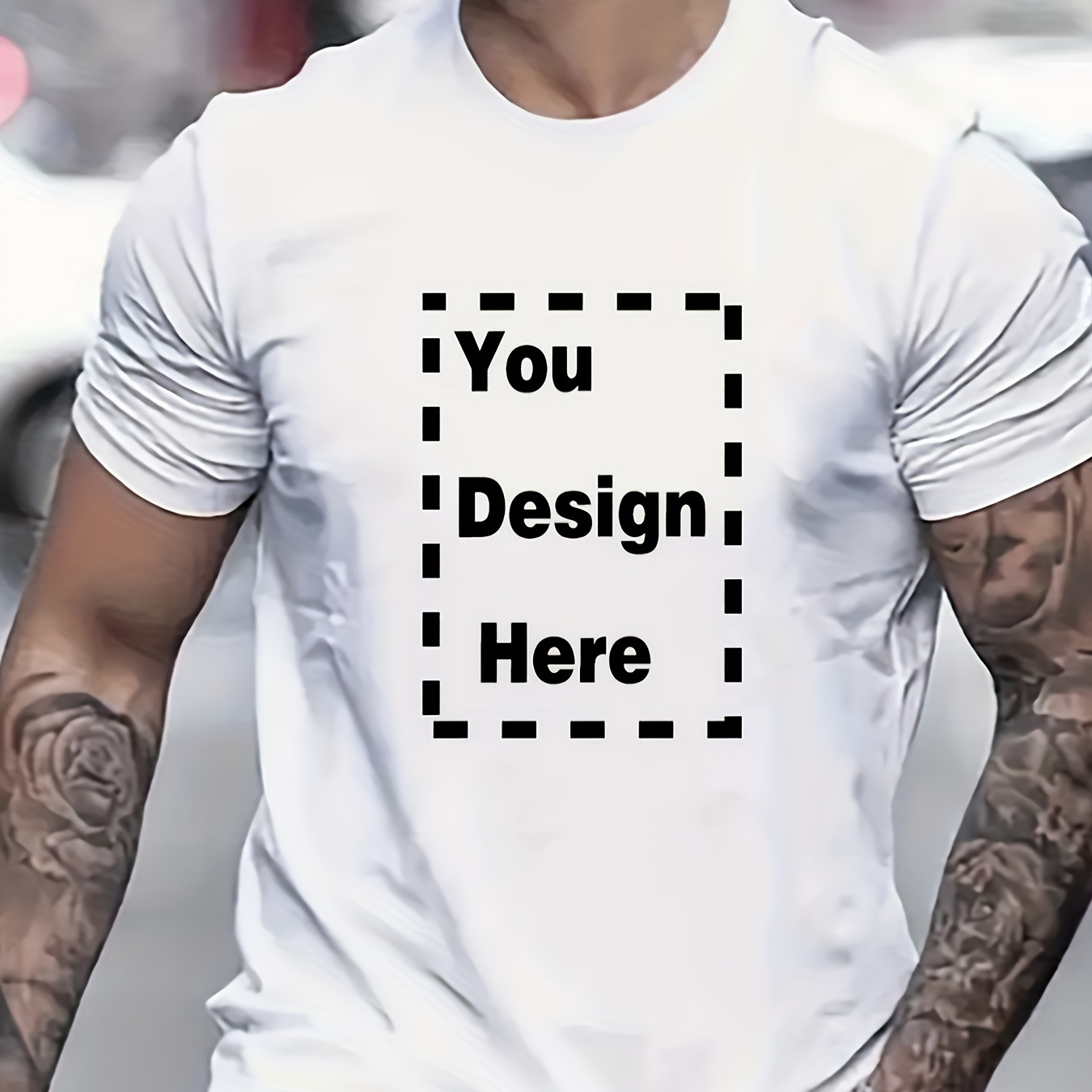 

Customizable Men's T-shirt - 28cm Front Print, Polyester, Crew Neck, Short Sleeve - Summer & Outdoor Activities