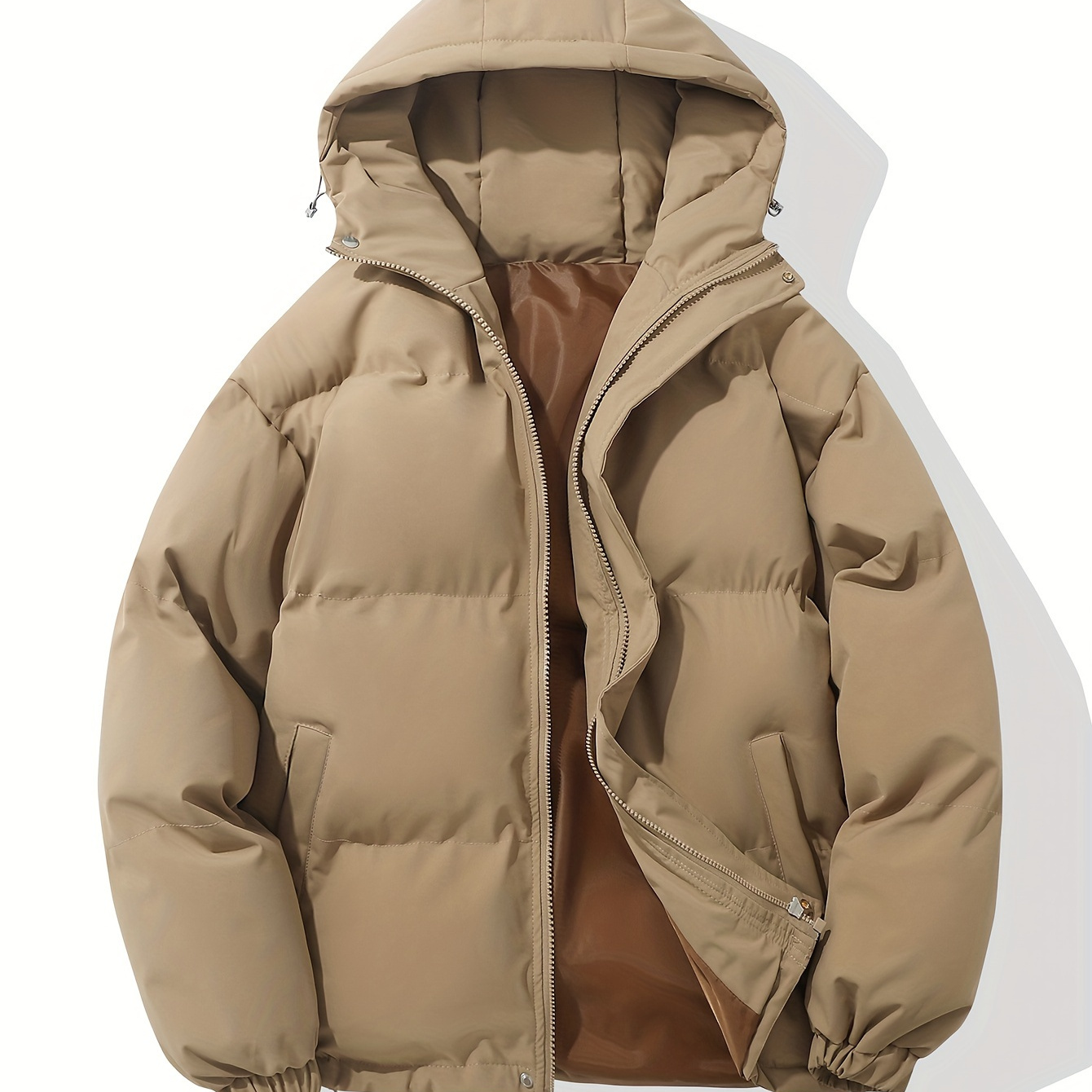 

Men's Casual Hooded Jacket - , Coat With Zipper Pockets For Outdoor Activities
