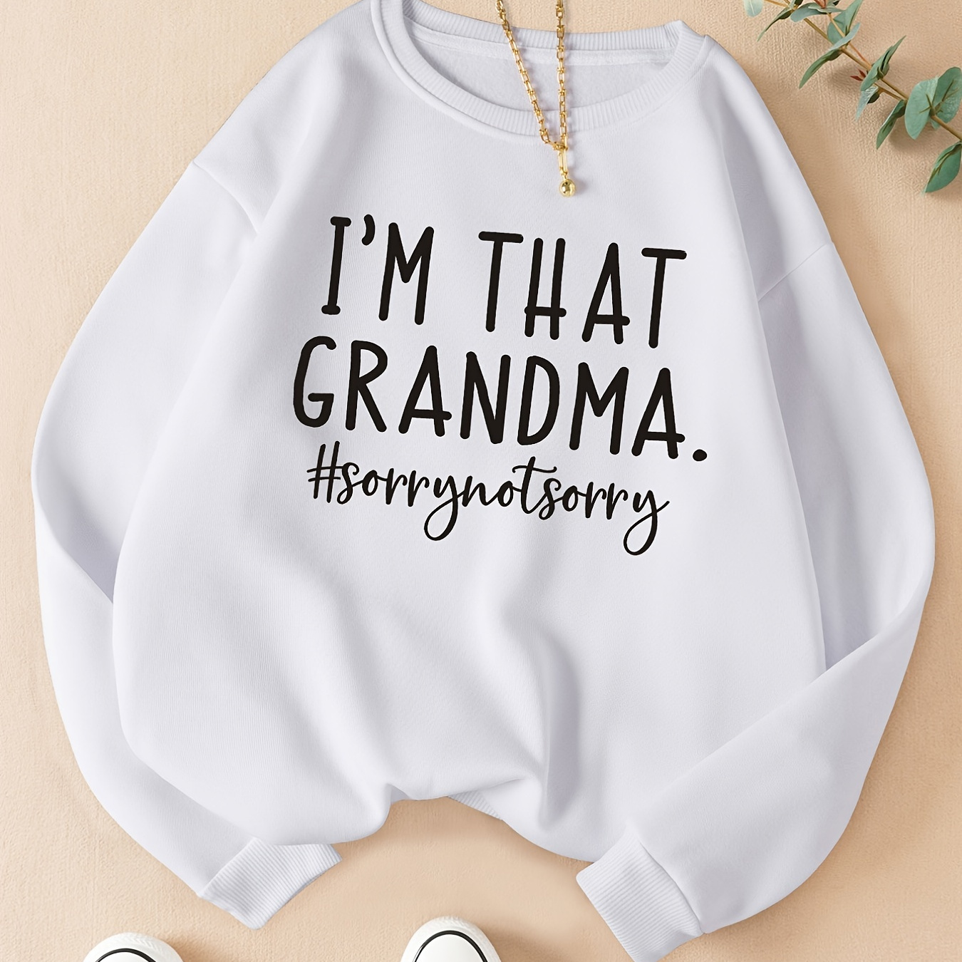 

Letter Print Pullover Sweatshirt, Versatile Long Sleeve Crew Neck Sweatshirt, Women's Clothing