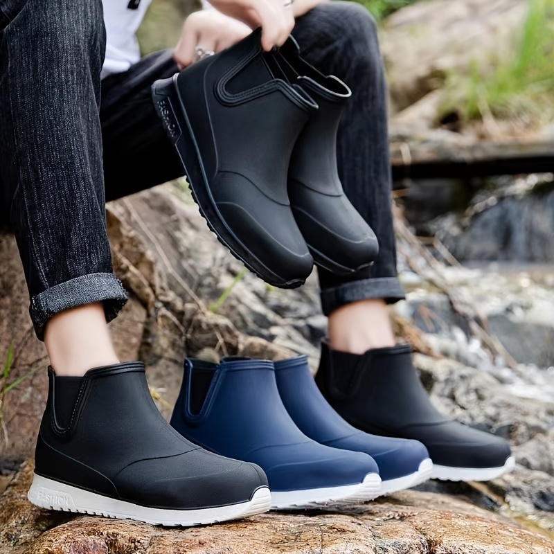Mens Rain Boots Wear Resistant Waterproof Non Slip Rain Shoes For