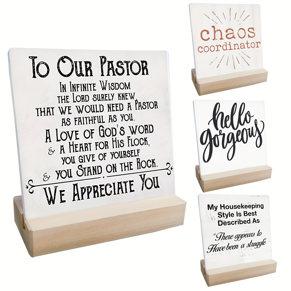 Inspirational Quotes Signs For Gamers - Purple Fonts Acrylic Posters With  Wooden Stand - Perfect Birthday Gifts For Game Lovers - Home Room Desktop  Decor - Temu