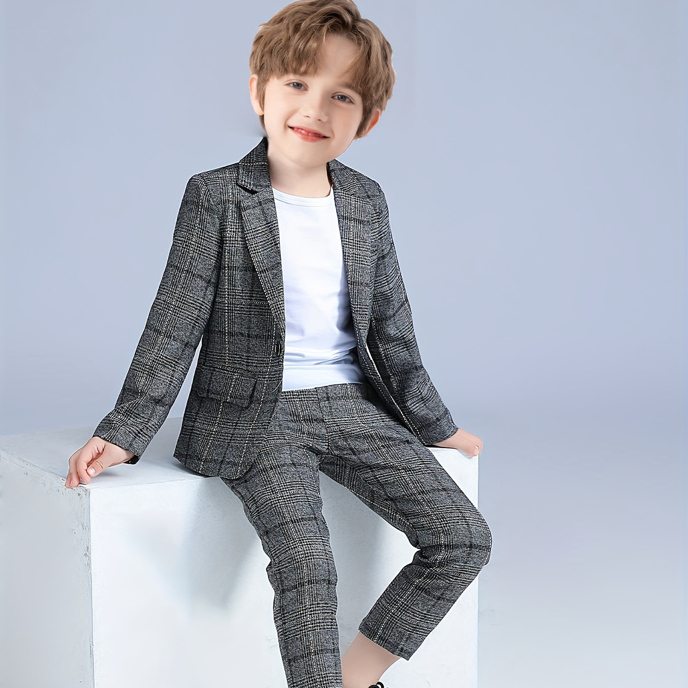 

2pcs Boy's Spring/winter Gentleman Outfit, Suit Jacket & Pants Set, Formal Wear For Speech Performance Birthday Party, Kid's Clothes
