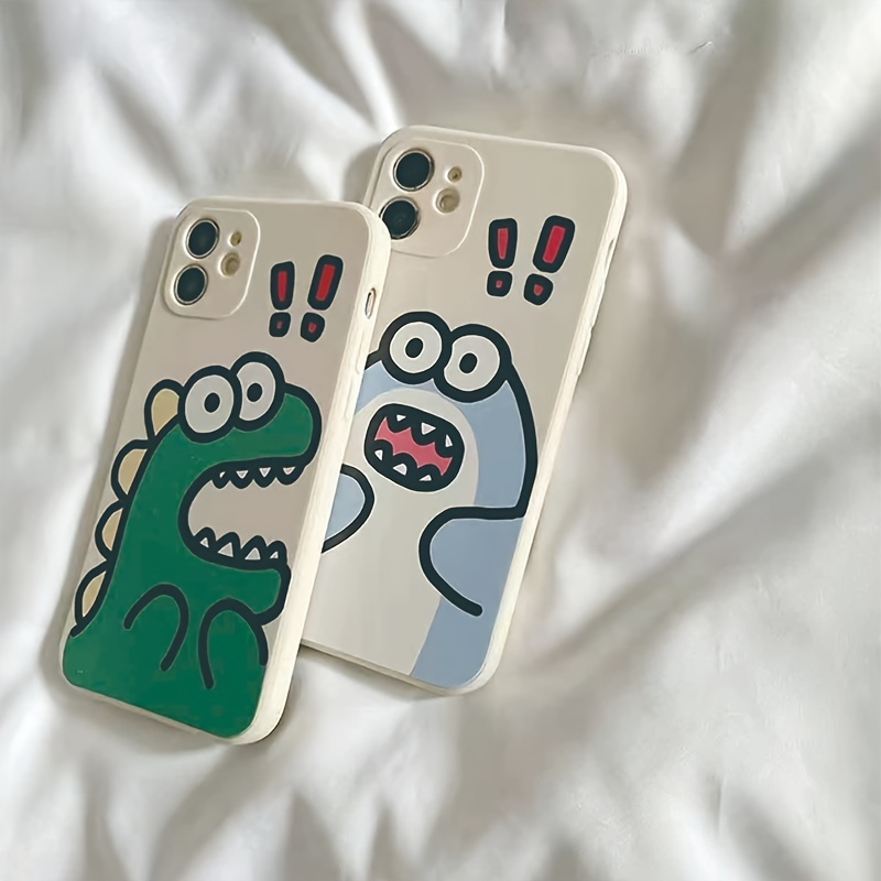 

2pcs Couples Cute Anime Animal Graphic Print Phone Case Silicone Protective Phone Case Antifall Phone Case For Series Phones Gift For Birthday/valentines/easter/boy/girlfriends