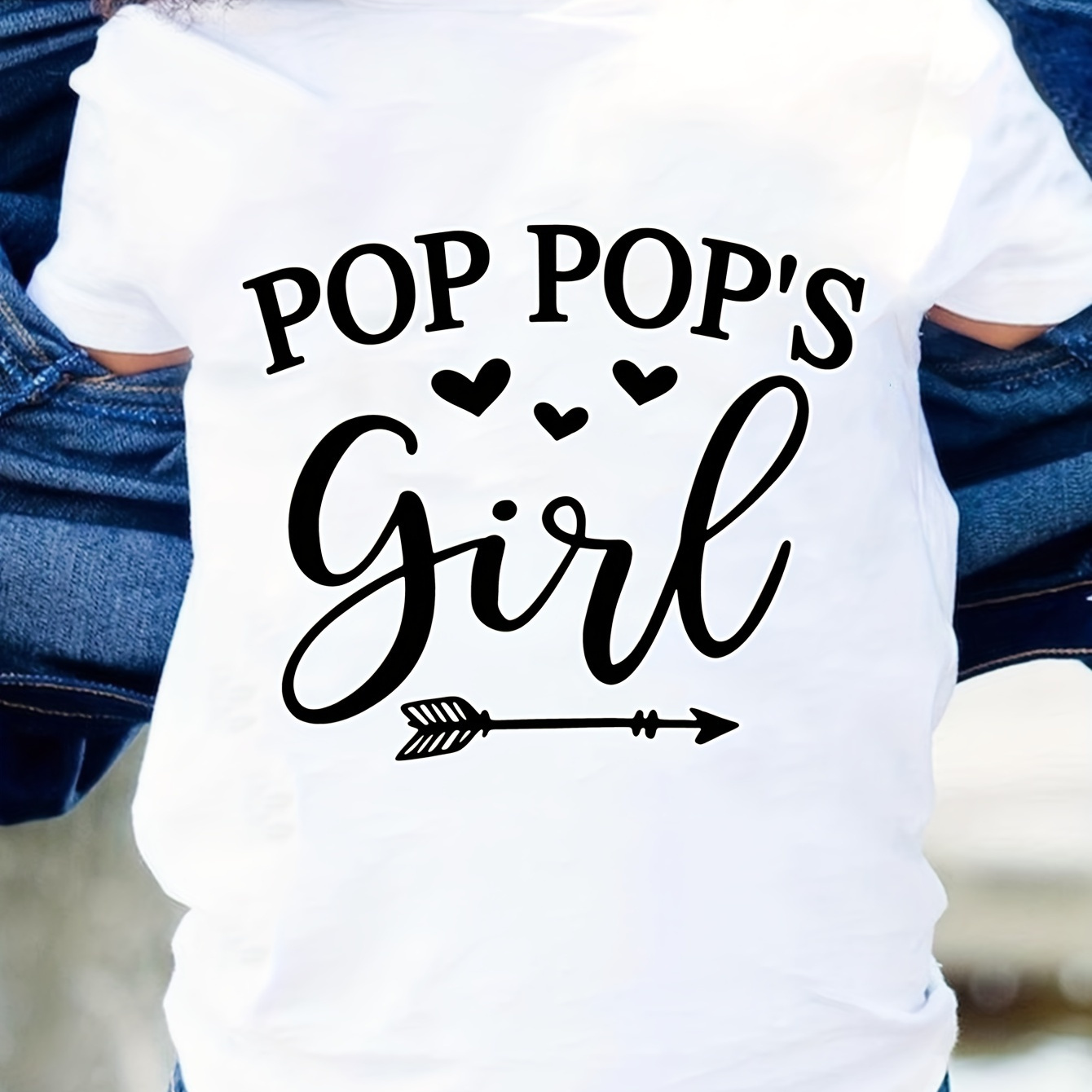 

Pop Girl Print, Girl's Casual Comfy Round Neck Short Sleeve Summer T-shirt For Daily And Outdoor Wear