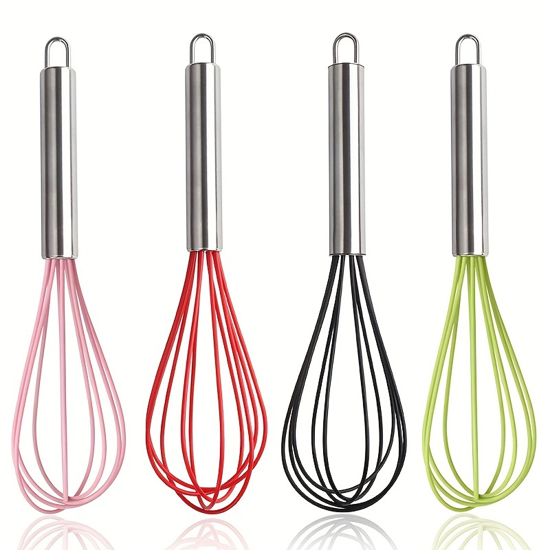 Flat Whisk Silicone Handle Manual Whisk - Temu