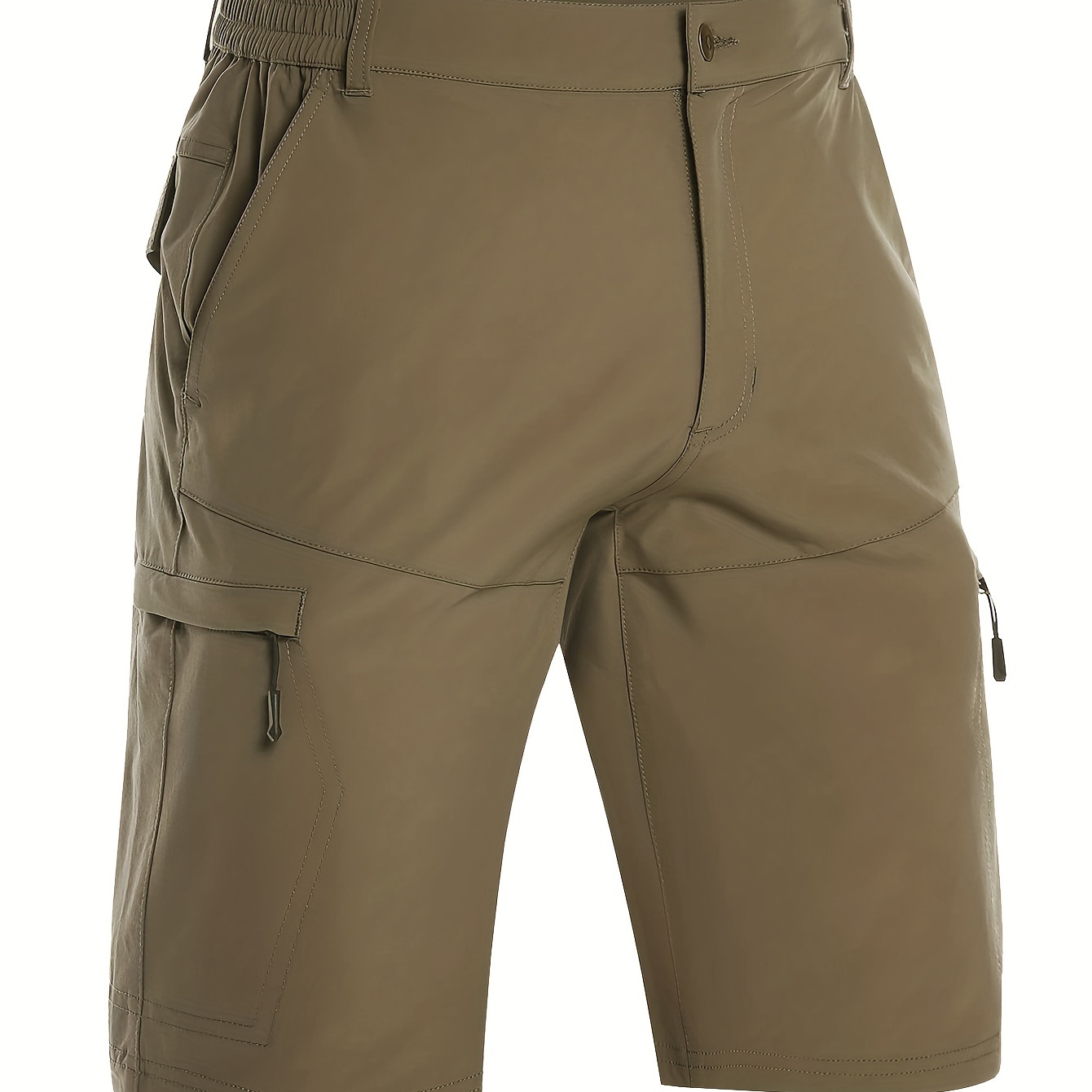 

Men's Solid Hiking Shorts, Active Mid Stretch Breathable Moisture Wicking Shorts For Hiking Trekking Outdoor