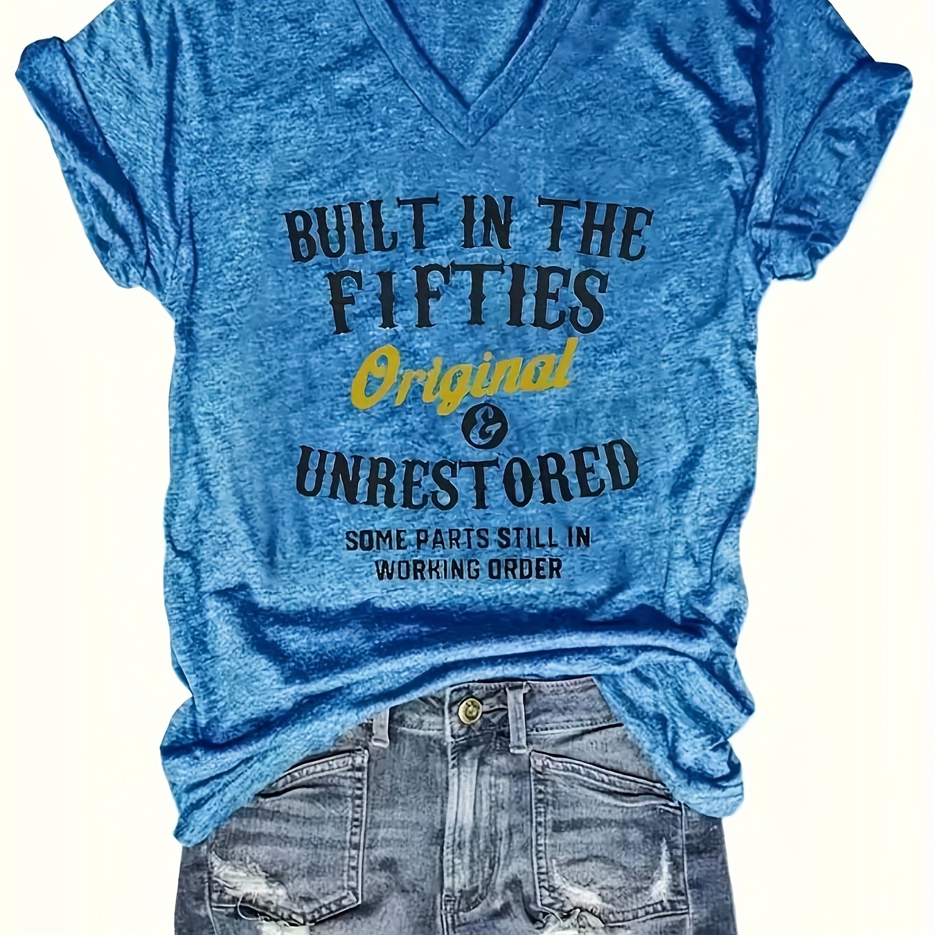 

Plus Size Slogan Print T-shirt, Casual Short Sleeve Top For Spring & Summer, Women's Plus Size Clothing