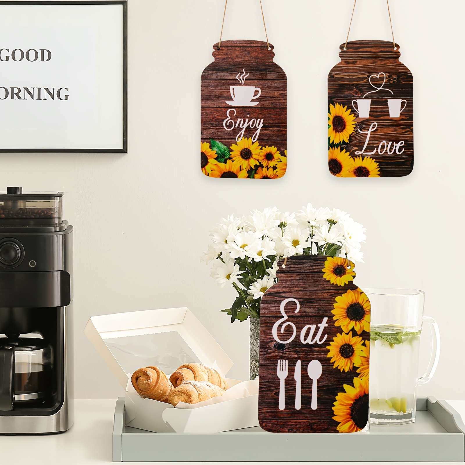 Way to Celebrate Harvest Large Wood Mason Jar Wall Decor w/ Blessed  Saying, 8.86 x 14.37 