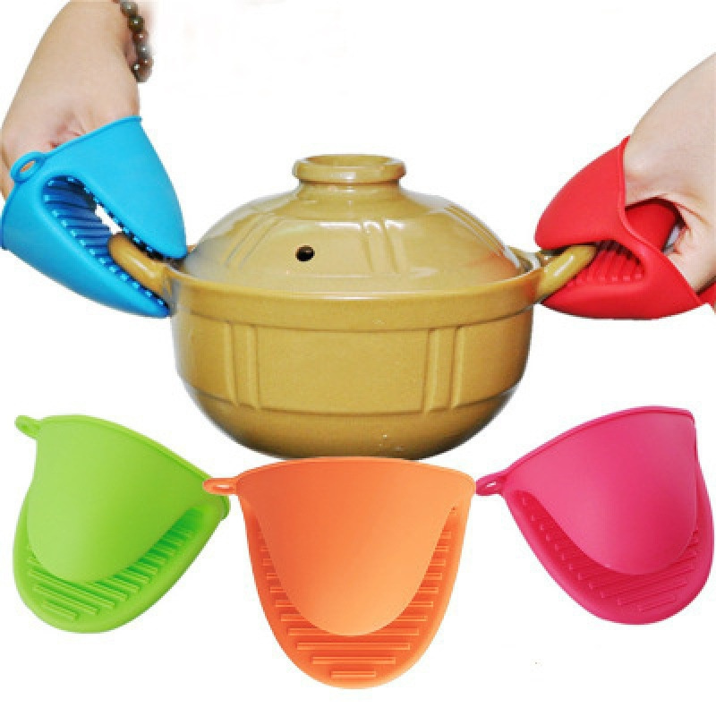 2pcs of Cute and Heat-Resistant Silicone Oven Mitts - Perfect for Kitchen Cooking!