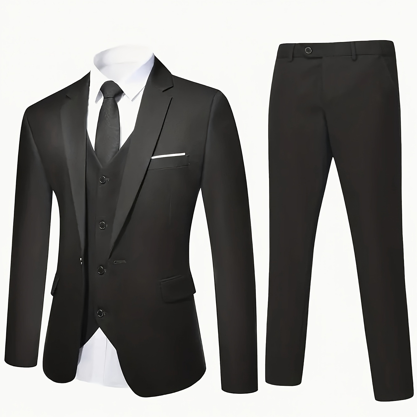 

Elegant Men's 3pcs Suit Set With Vest, Blazer & Pants - Weddings & Formal Events