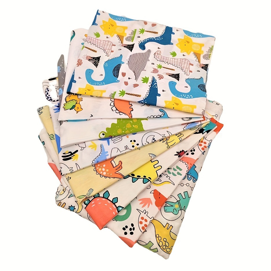 

Cotton Twill Printed Fabric Hand-pieced Dinosaur Series Of 8 Pieces Of Cotton Fabric