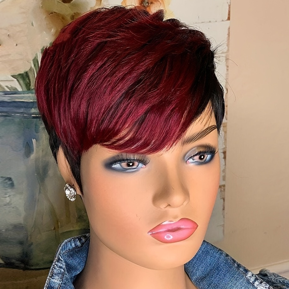 

Fashion Short Pixie Cut Wigs Straight Synthetic Wigs For Women Heat Resistant Hair Replacement Wigs