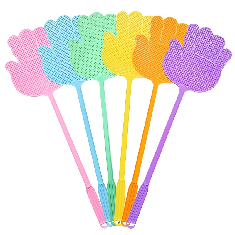 

6pcs Funny Hand Fly Swatter Durable Colorful Fly Swatter, Suitable For Home Indoor Outdoor Classroom Office