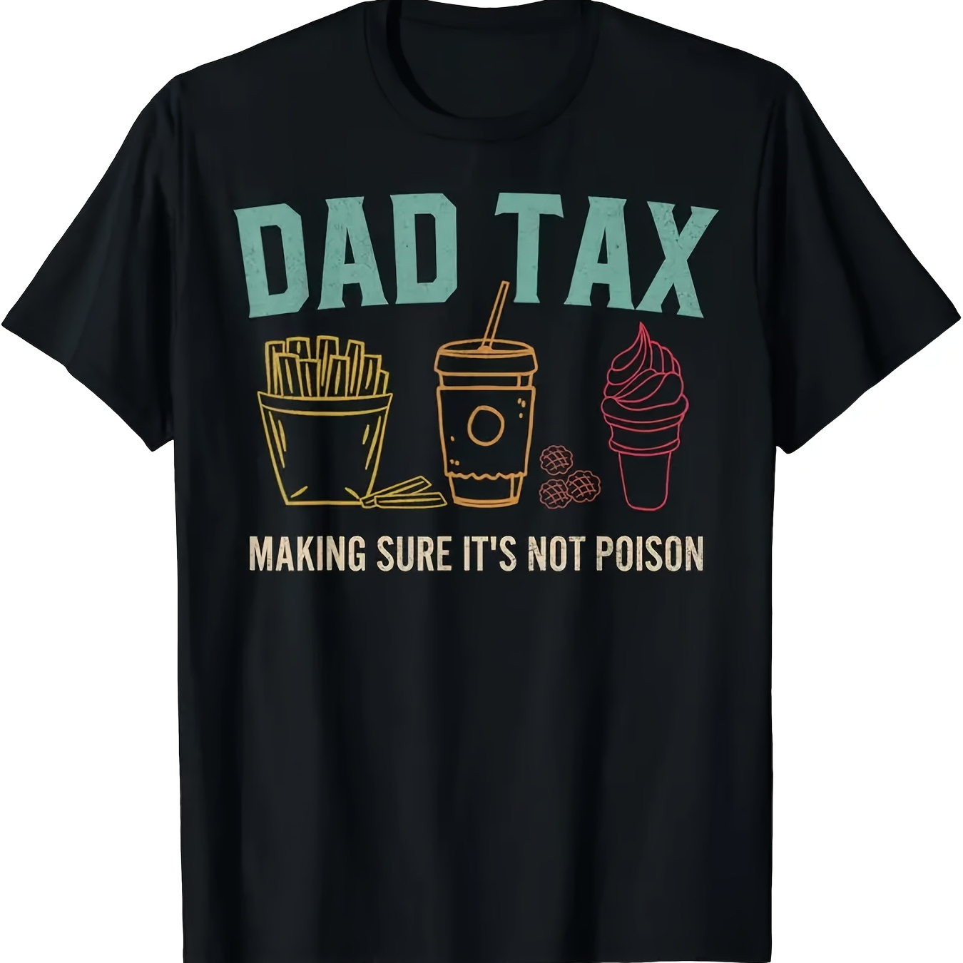 

Dad Tax" Graphic Cotton Tee - , Breathable & Moisture-wicking | Casual Crew Neck Short Sleeve Shirt For Men | Summer