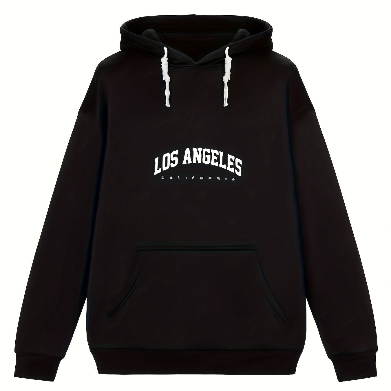 

Los Angeles Print Hoodies For Men, Graphic Hoodie With Kangaroo Pocket, Comfy Loose Trendy Hooded Pullover, Mens Clothing For Autumn Winter