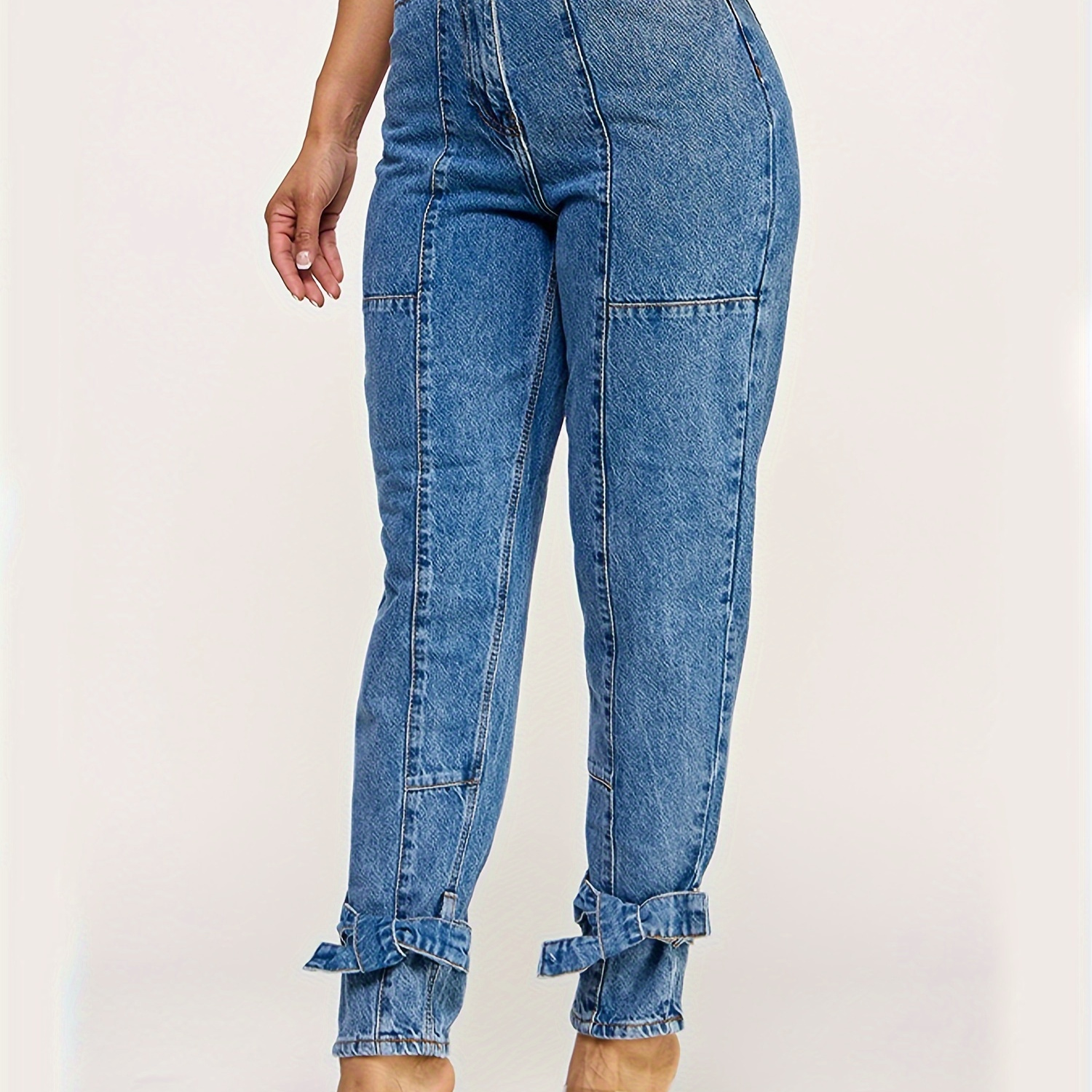 

Women's Fashionable And Casual Retro High-waisted Jeans, Suitable For , Dating, And Sports