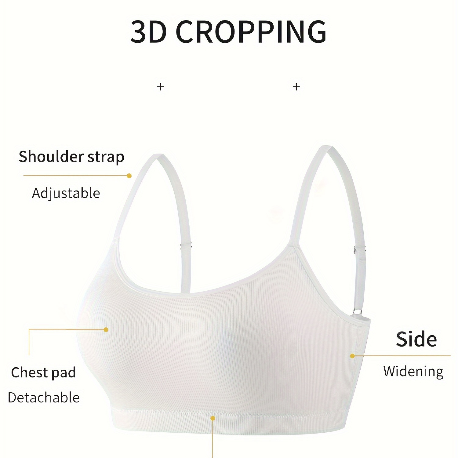 Solid Ribbed Wireless Bra Comfy Breathable Stretch Bra - Temu South Africa