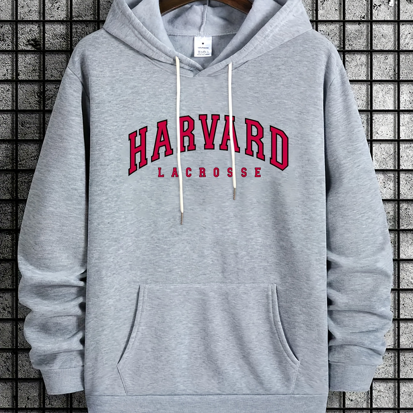 

Harvard Print Men's Sweatshirt, Trendy Comfy Casual Hoodie Pullover Top, Versatile Spring Autumn Winter Outfits Clothing