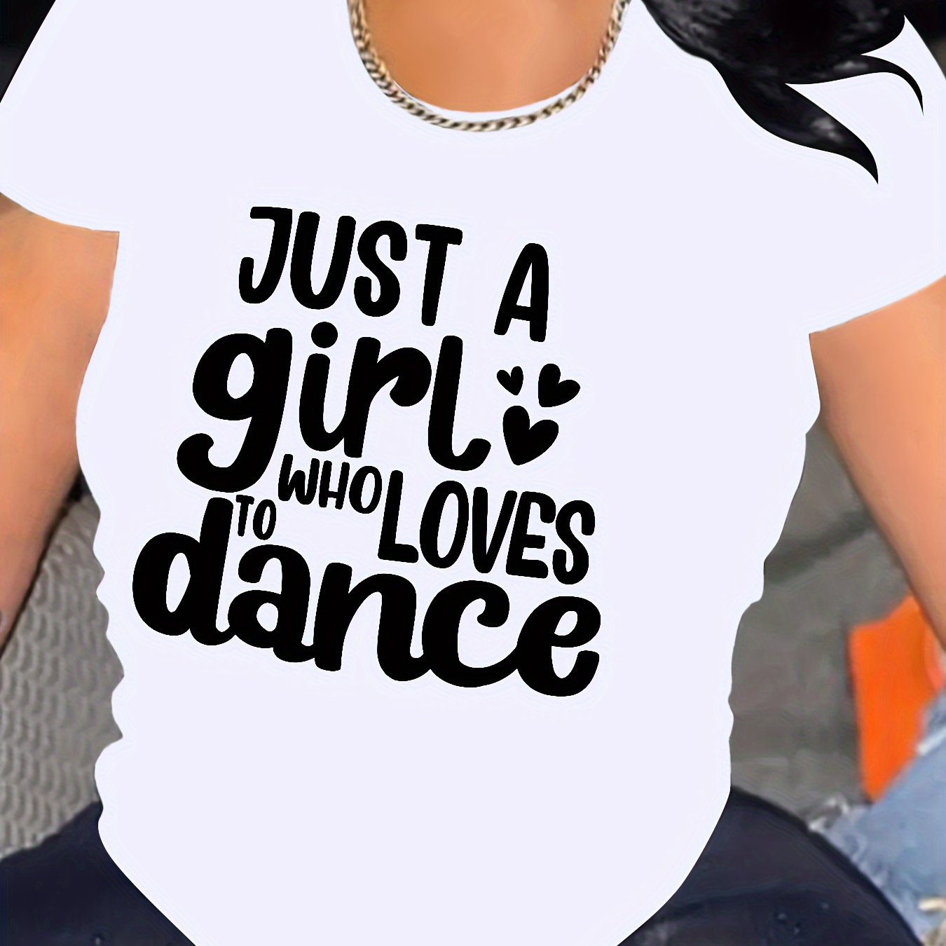 

Women's Casual "just A Girl Who Loves To Dance" Loose-fit Summer T-shirt, Comfortable Tee For