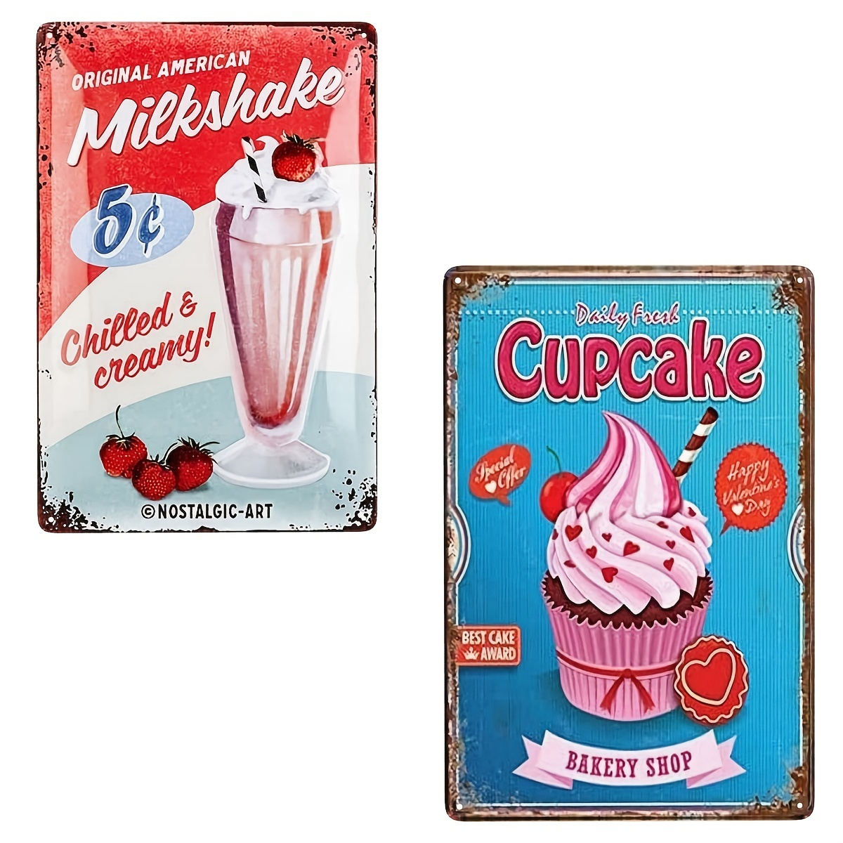Retro Cupcake Tin Sign Retro Bakery Shop Plaque Vintage - Temu