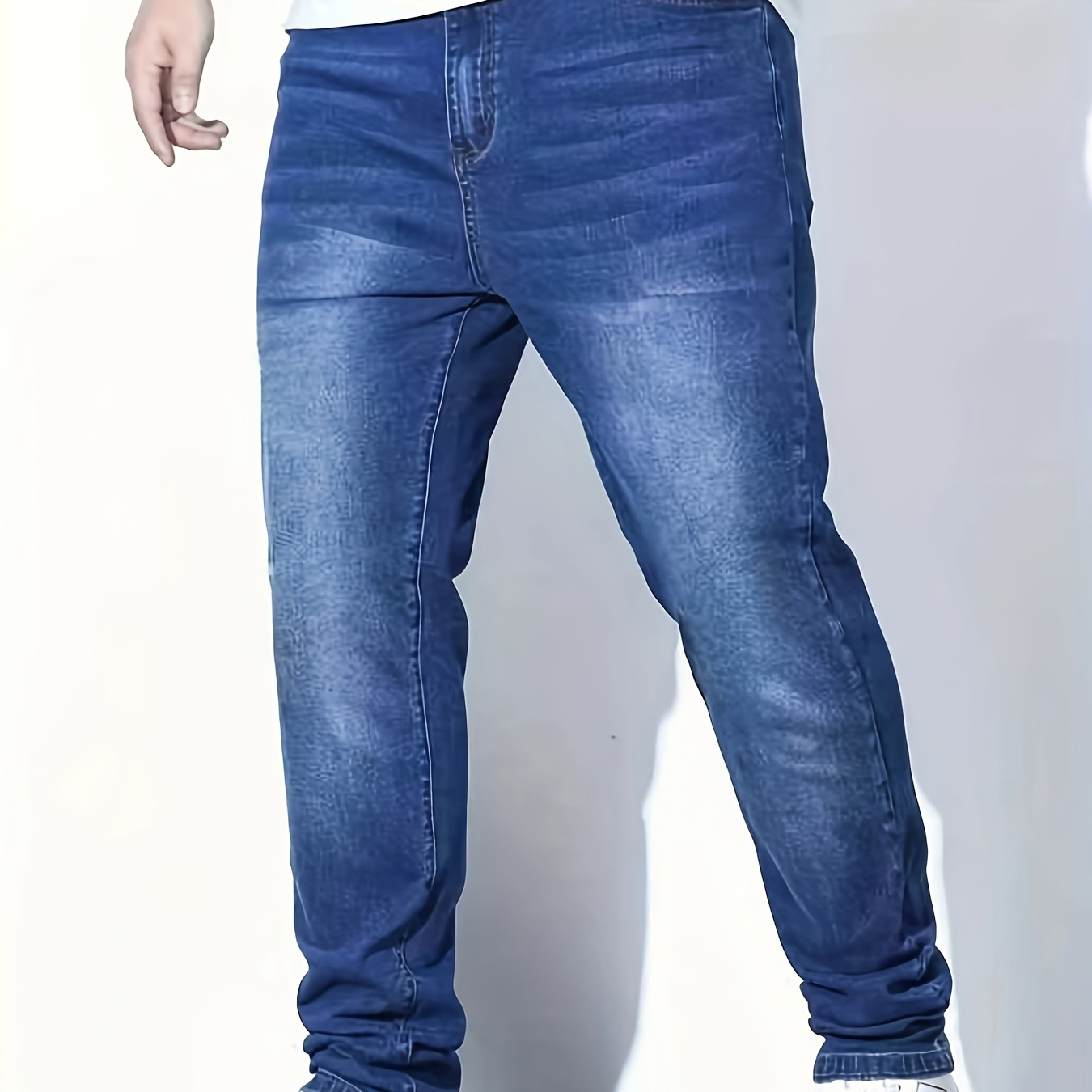 

Men's Stylish Casual Solid Slim Fit Ripped Denim Pants For Spring Fall