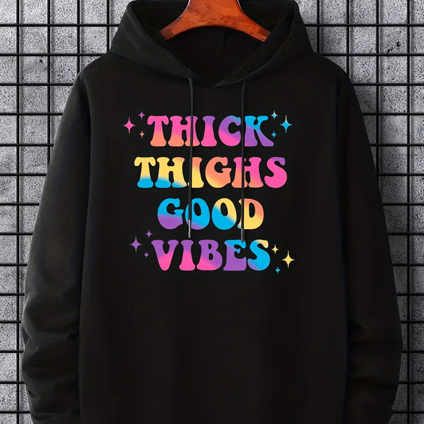 

Think Things Trendy Slogan Print Hoodie, Hoodies For Men, Men’s Casual Graphic Design Pullover Hooded Sweatshirt With Kangaroo Pocket For Spring Fall, As Gifts