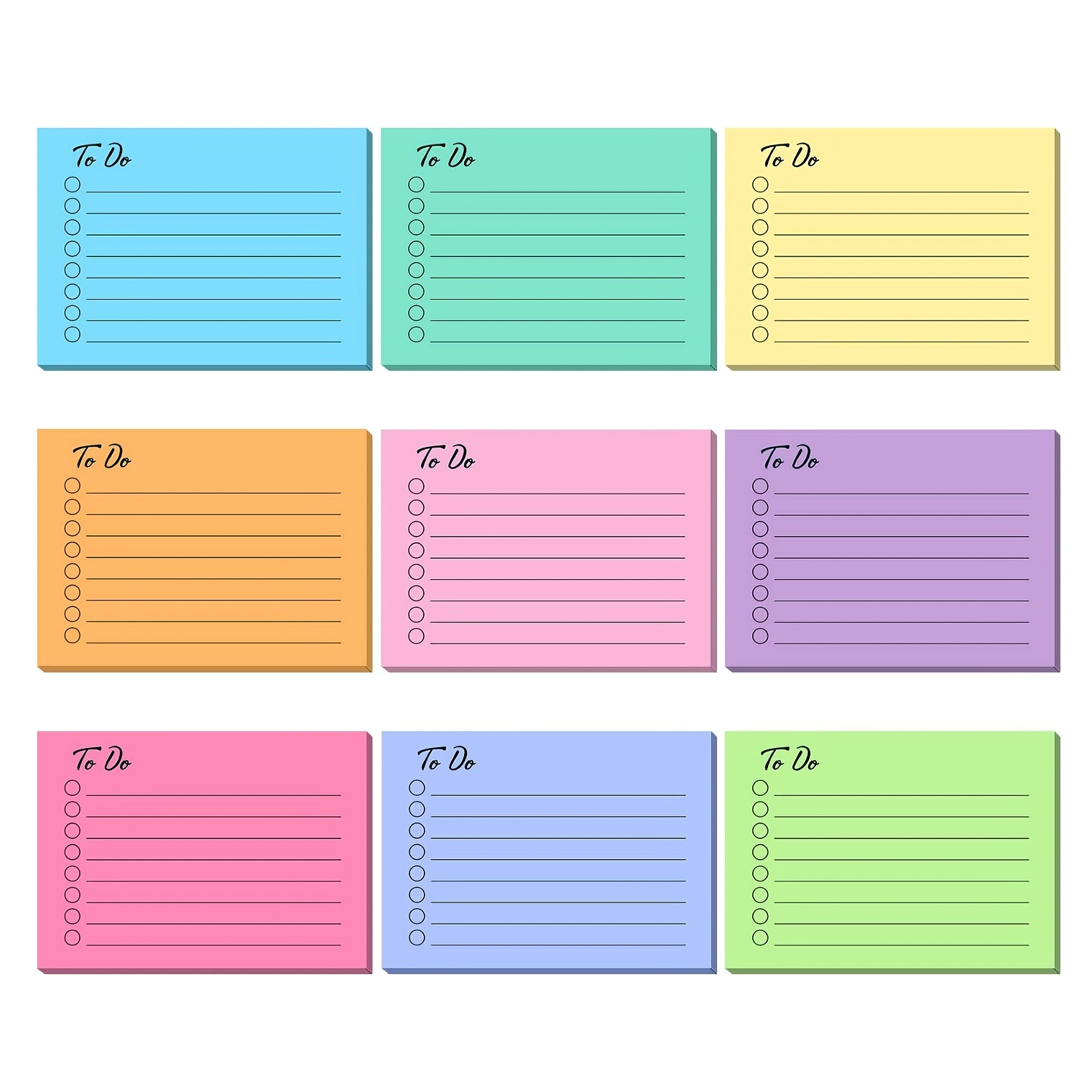 

1pc 50 Sheets To Do List Sticky Notes Assorted Colors Lined Sticky Notes Self Stick Note Pads Adhesive Memo To Do List For Planner Reminder Studying, Home Office Supplies