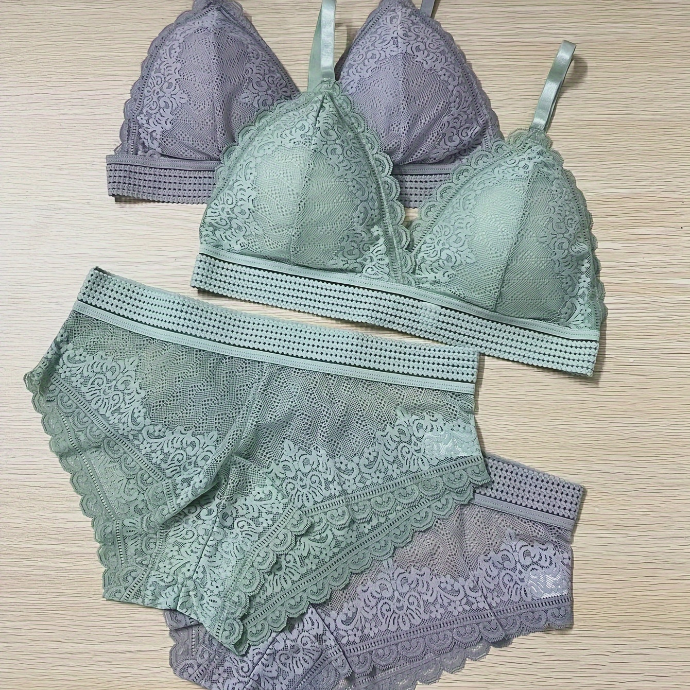 

2 Ensembles de Lingerie Sexy, Soutien-Gorge et Culotte en Dentelle, Lingerie et Sous-Vêtements pour Femmes