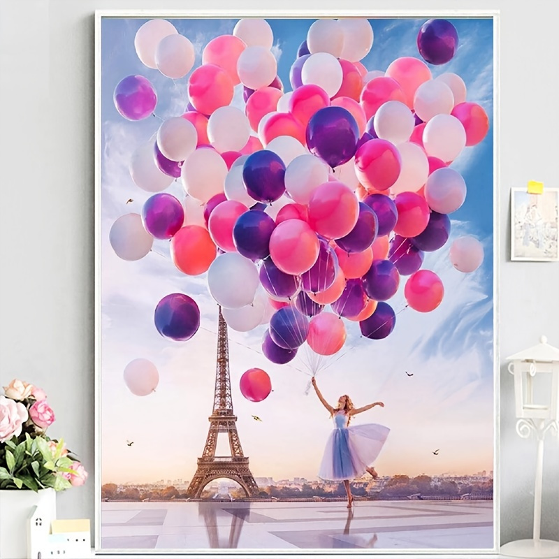 Diy New Artificial Diamond Painting Landscape Series Balloon Iron Tower  Cube Round Diamond Full Diamond Decorative Painting - Arts, Crafts & Sewing  - Temu Netherlands