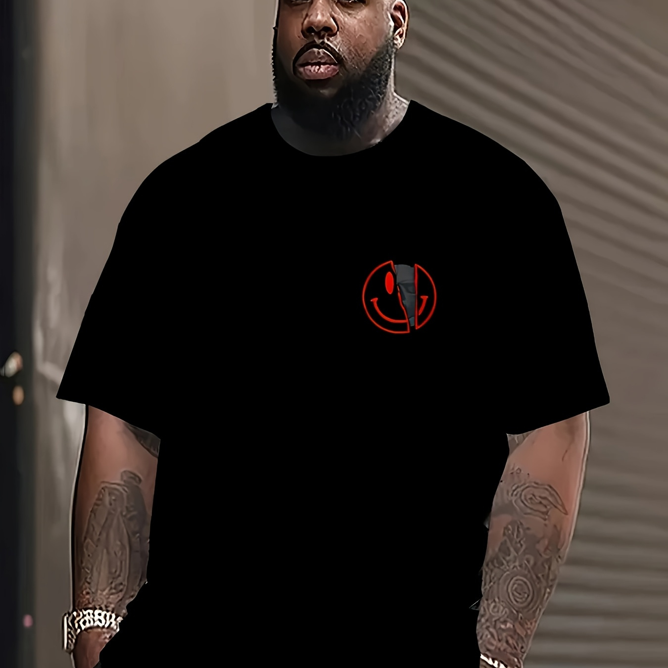 

Men's "" Skull Graphic - Casual Streetwear, Polyester And Spandex , Machine Washable, Skull T Shirt, Plus Size