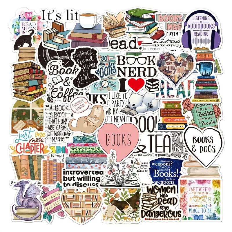 50pcs Waterproof Decorative Stickers - Perfect for Book Reading, Laptops, PCs, Smartphones & More!