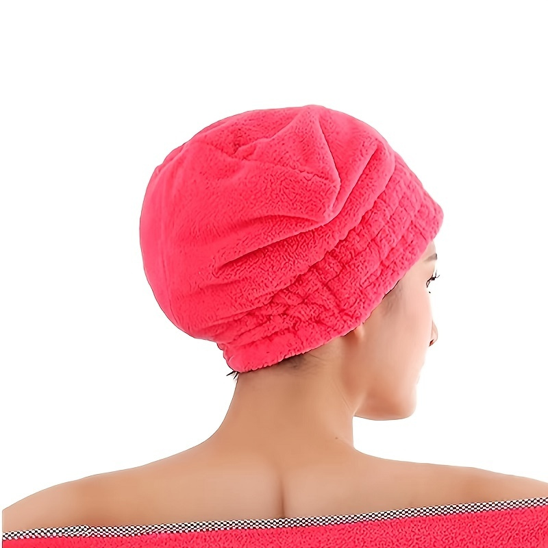 

1pc Quick Dry Microfiber Hair Turban Towel Hair Drying Towels Coral Velvet Drying Long Hair Turban Wrap Absorbent Twist Turban Shower Cap For Women