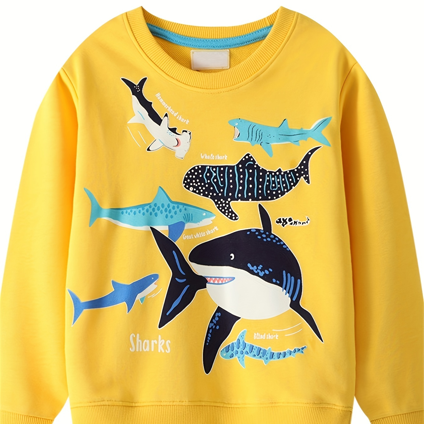 

Luminous Shark Print Boys Creative T-shirt, Casual Lightweight Comfy Short Sleeve Tee Tops, Kids Clothings For Summer