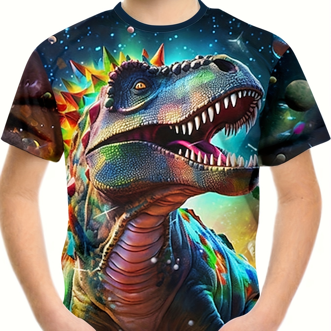 

Dinosaur 3d Print T-shirt, Tees For Boys, Casual Short Sleeve T-shirt For Summer Spring Fall, Tops As Gifts