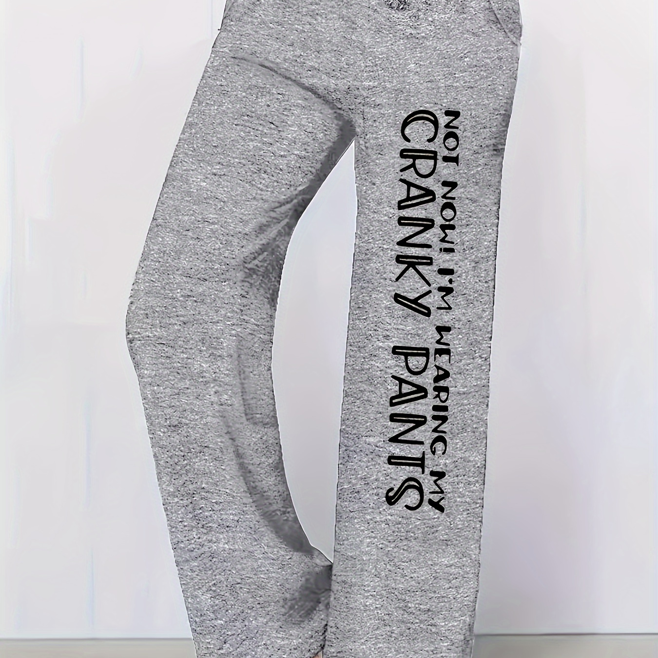 

Comfy Women's Casual Joggers - Letter Print Drawstring Pants, Machine Washable Polyester Fabric