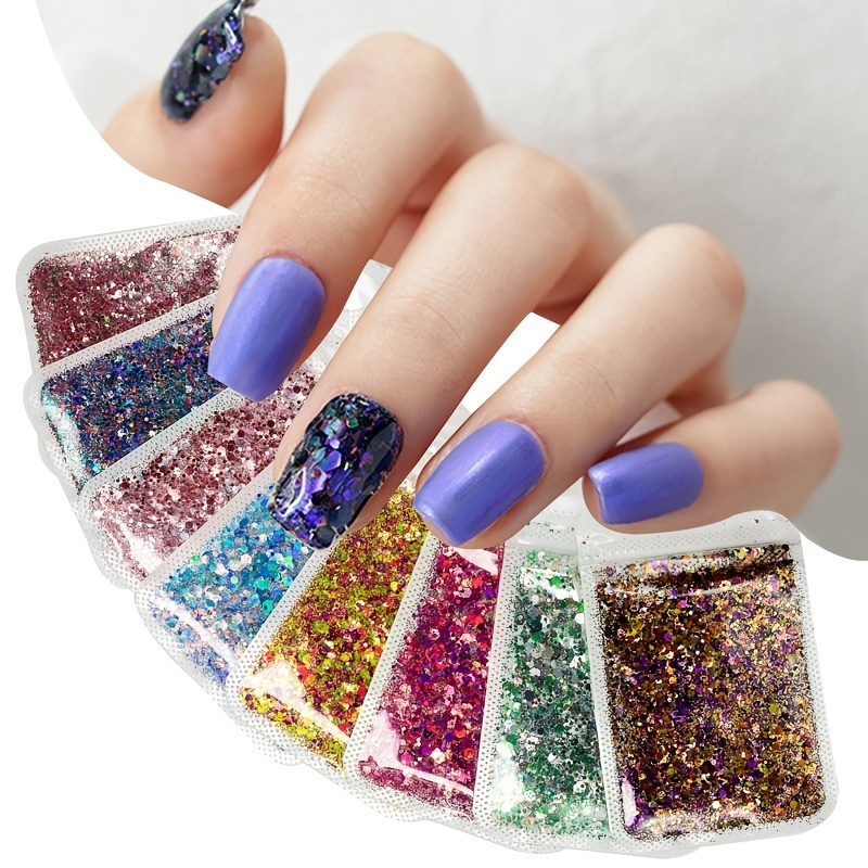 Nail Foil 3d Sparking Flakes For Nails, Metallic Nail Glitter For