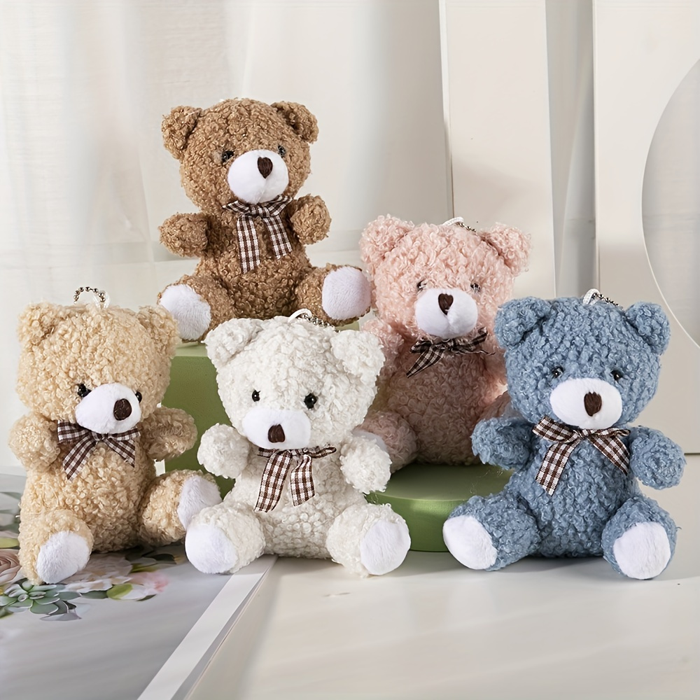 1pc Cute Teddy Bear Charm, Plush Toy Keychain for Backpack Bag, Pendant Accessory Keychain,Stuffed Bear,Temu