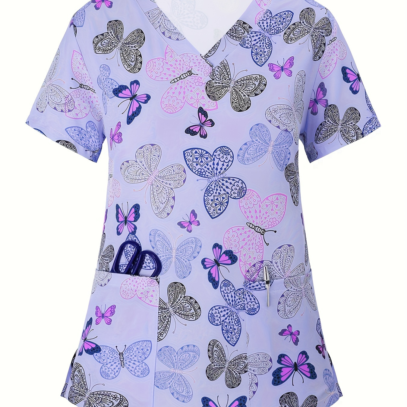 

Women's V- Top - Polyester & Elastane , - For Nurses &