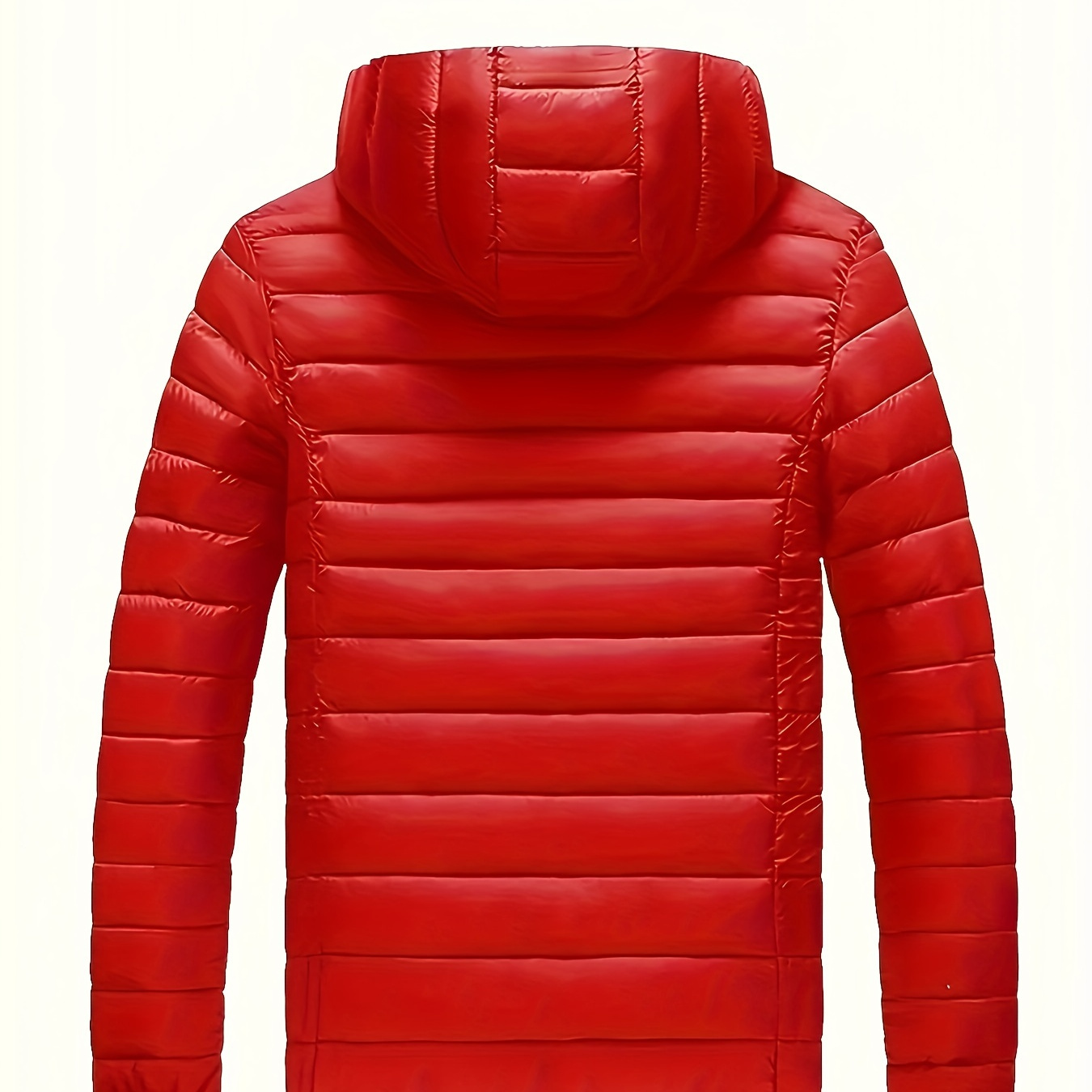 

Men' Up Puffer Jacket With Removable Hood Design, And Warm Long Sleeve Casual Outerwear For Autumn And Winter