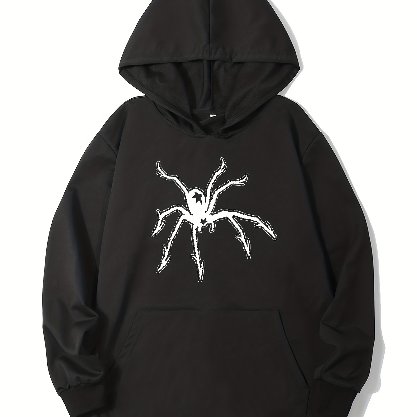 

Spider Print Hoodie, Cool Hoodies For Men, Men's Casual Graphic Design Pullover Hooded Sweatshirt With Kangaroo Pocket Streetwear For Winter Fall, As Gifts